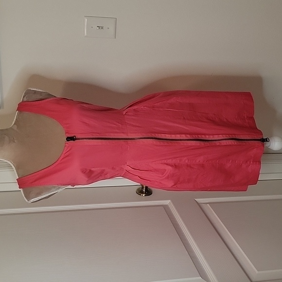BB Dakota, Hot Pink Size 4, Barbiecore Fitted Dress, Full Zip Front Closure, EUC - Picture 1 of 11
